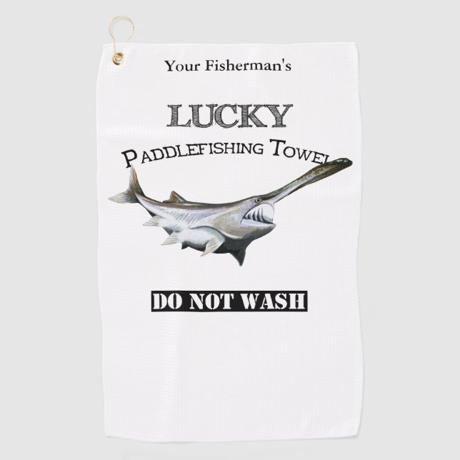 Personalized Lucky Paddlefish Fishing Towel (Front)