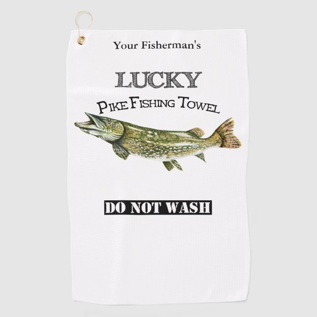 Personalized Lucky Pike Fishing Towel (Front)