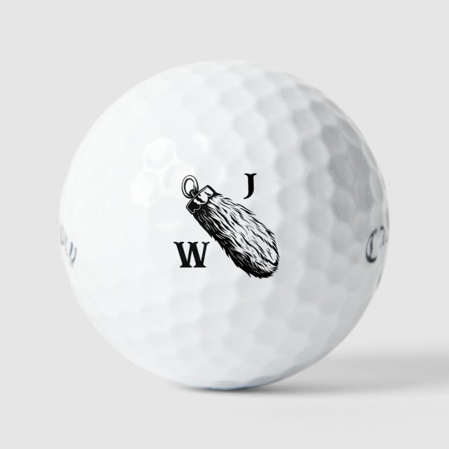 Personalized Lucky Rabbit's Foot Golf Balls (Front)
