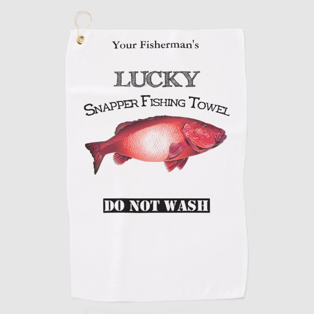 Personalized Lucky Red Snapper Fishing Towel (Front)