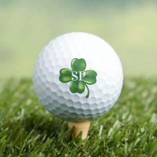 Personalized Lucky Shamrock 4 Leaf Clover Golf Balls
