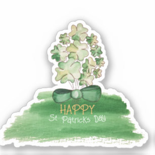 Personalized Lucky Shamrock Clover Watercolor Art