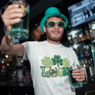 Personalized Lucky St Patricks Day men's T-Shirt