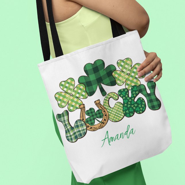 Personalized Lucky St Patricks Day Tote Bag (Personalized Lucky St Patricks Day Tote Bag)
