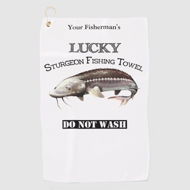 Personalized Lucky Sturgeon Fishing Towel (Front)