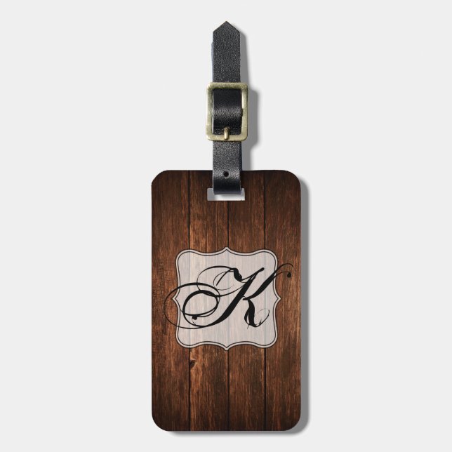 Personalized Luggage Tag Barn Wood Country Rustic (Front Vertical)