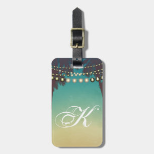 Personalized Luggage Tag Beach Sunset Palm Trees S