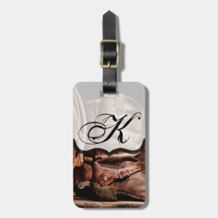 Personalized Luggage Tag Cowboy Boots Barn Wood Ru