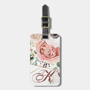 Personalized Luggage Tag Geometric Garden Rose Ane