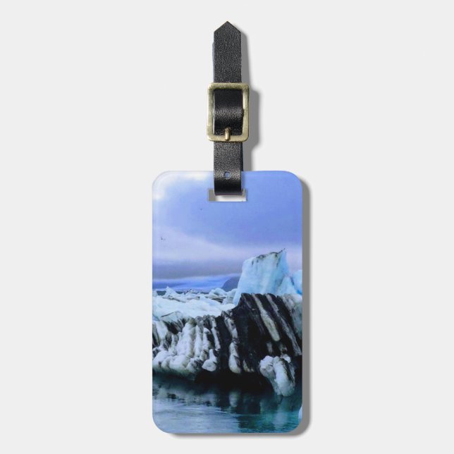 Personalized luggage tag - Iceland glacier (Front Vertical)