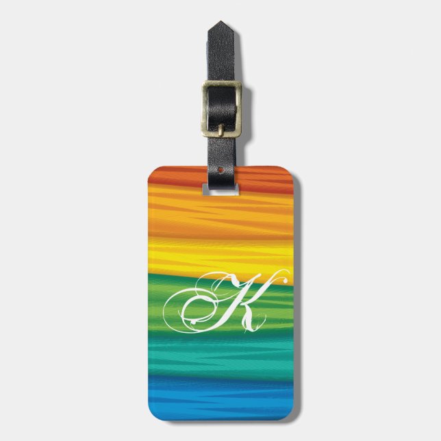 Personalized Luggage Tag lgbtq rainbow flag lesbia (Front Vertical)
