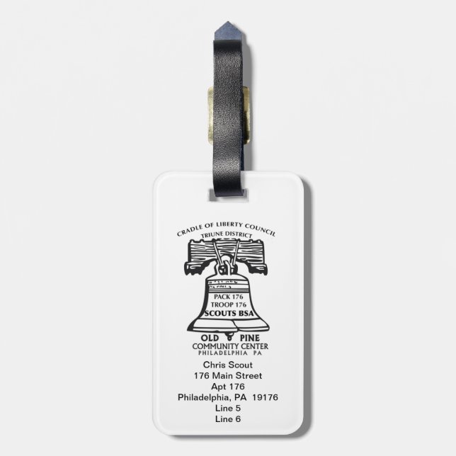 Personalized Luggage Tag Style B- 176 (Back Vertical)