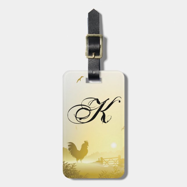 Personalized Luggage Tag Sunny Morning Farm Countr (Front Vertical)