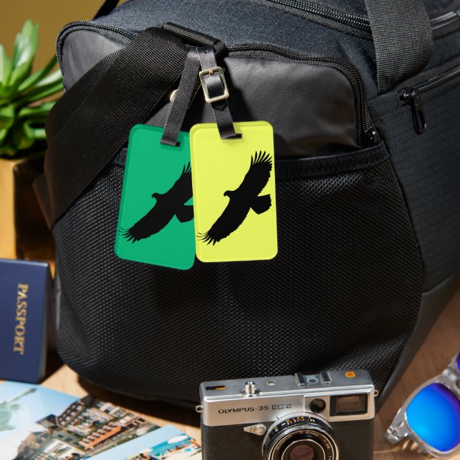 Personalized Luggage Tag with Flying Eagle (Front & Back)