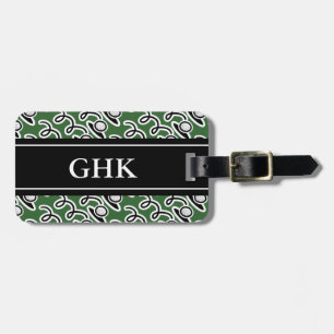 Personalized luggage tag with golf ball design