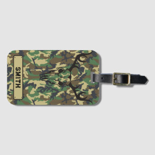 Personalized Luggage Tag Woodlands Camouflage 