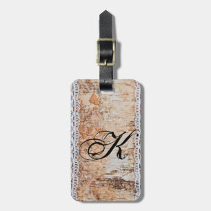 Personalized Luggage TagCountry Barn Wood Lace Tri Tag