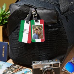 Personalized luggage tags, Italian flag Tag