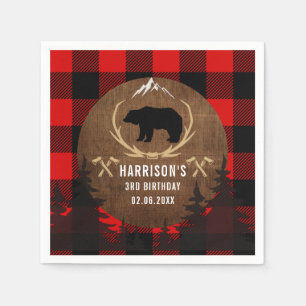 Personalized Lumberjack Boy Birthday Napkin