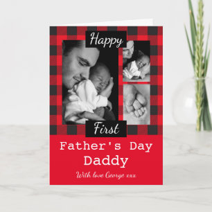 Personalized Lumberjack red first fathers day  Card