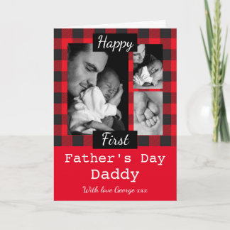 Personalized Lumberjack red first fathers day  Card