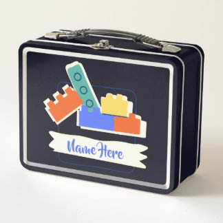 Personalized Lunchkins Building Bricks Lunch Box