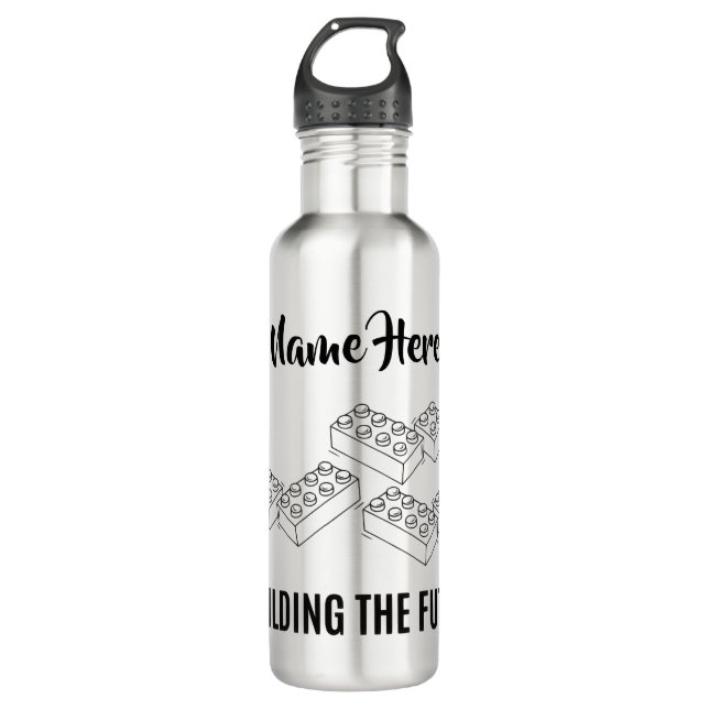 Personalized Lunchkins Building Bricks Lunch Box 710 Ml Water Bottle (Front)