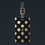 Personalized | Luxe Dots Luggage Tag<br><div class="desc">Bold black and gold polka dotted design that can be personalized with a monogram. | Designed by Shelby Allison</div>