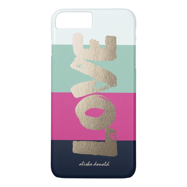 Personalized | Luxe Stripes Case-Mate iPhone Case (Back)