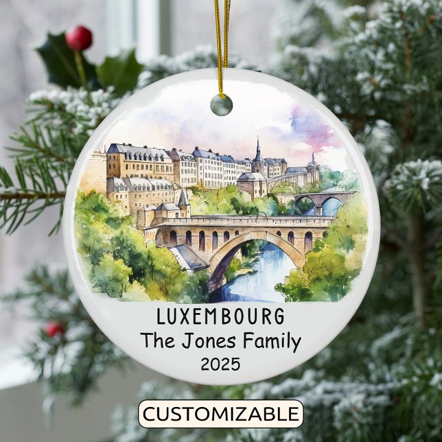Personalized Luxembourg Ornament, Europe Ceramic Ornament (Creator Uploaded)