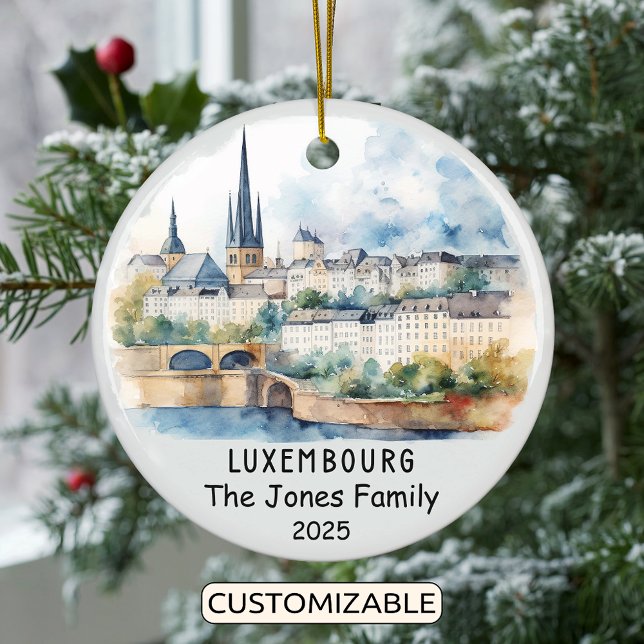 Personalized Luxembourg Ornament, Europe Ceramic Ornament (Creator Uploaded)