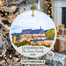 Personalized Luxembourg Ornament, Luxembourg Gift