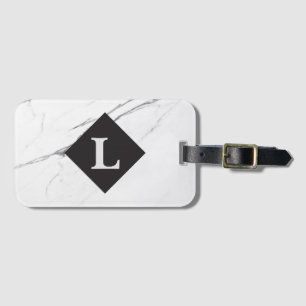 Personalized Luxurious White Marble luggage tag