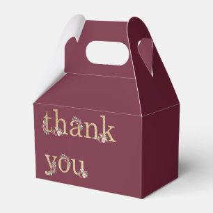 Personalized Luxury 60th Birthday Burgundy Gold Favor Box