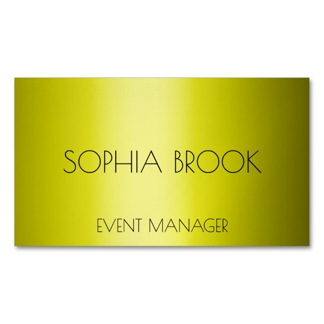 Personalized luxury bronze gold metallic foil 	Magnetic business card (Front)