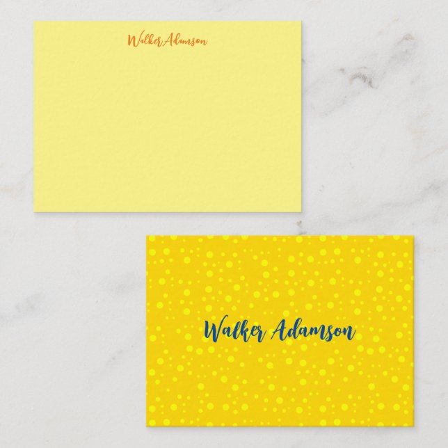 Personalized Luxury, Elegant Golden Yellow Name Card (Front/Back)