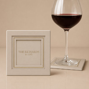 Personalized Luxury Family Glass Coaster
