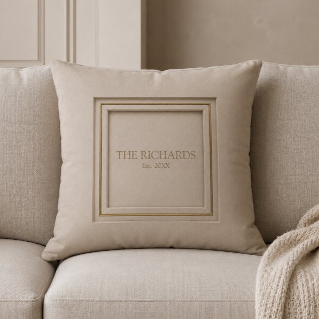Personalized Luxury Family Name Throw Pillow (Creator Uploaded)