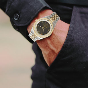 Personalized Luxury Gold Silver Watch
