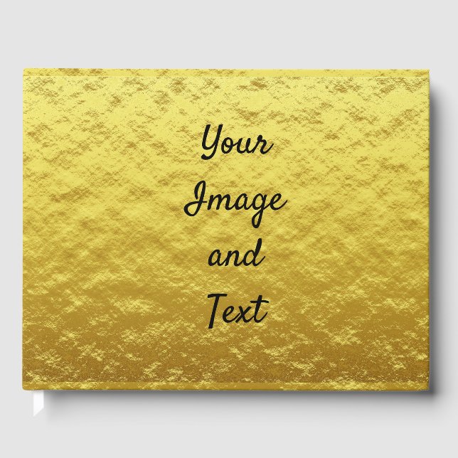 Personalized luxury golden foil guest book (Front)