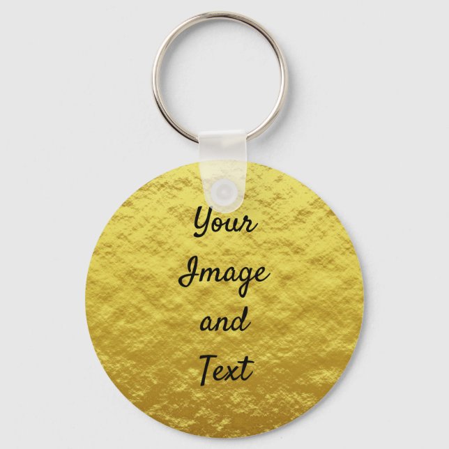 Personalized luxury golden foil keychain (Front)