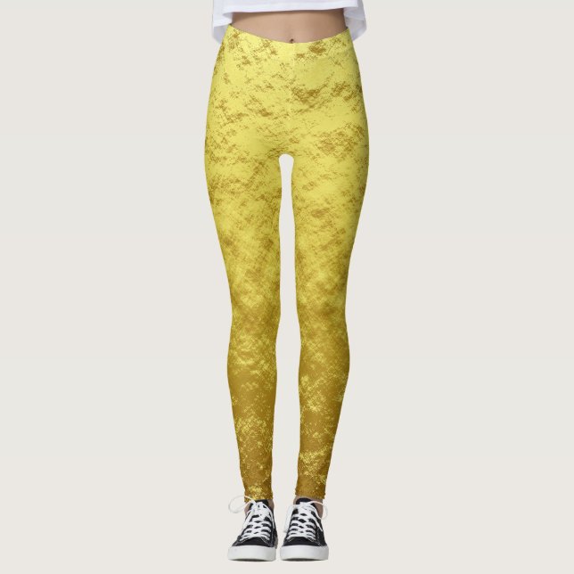 Personalized luxury golden foil leggings (Front)