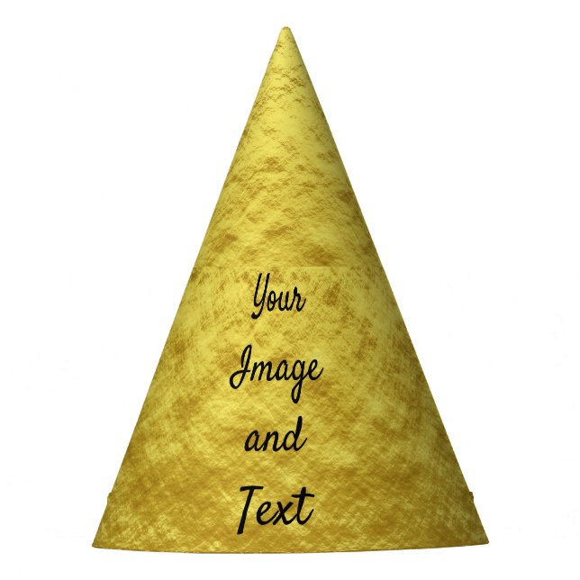 Personalized luxury golden foil party hat (Front)