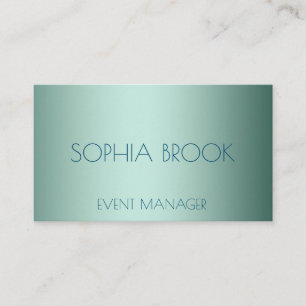 Personalized luxury icy blue metallic foil business card