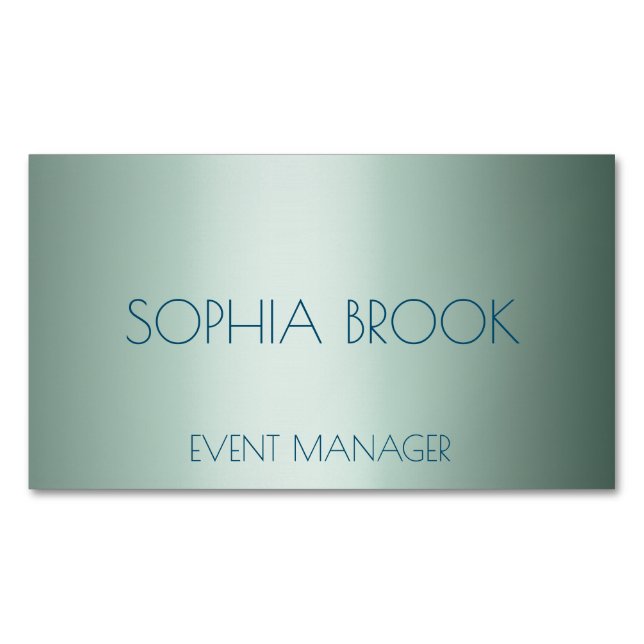 Personalized luxury icy blue metallic foil 	Magnetic business card (Front)