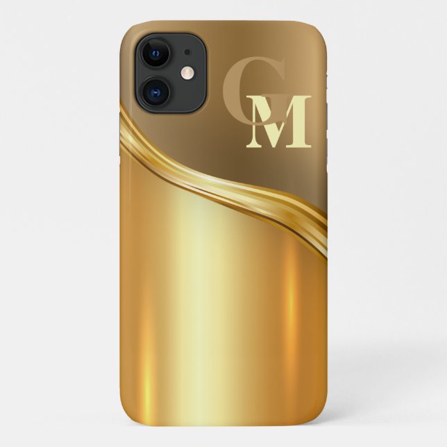 Personalized Luxury Look Modern Golden Case-Mate iPhone Case (Back)