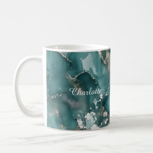Personalized Luxury Marble Pattern Custom Name Mug (Left)