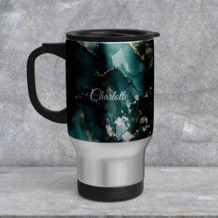 Personalized Luxury Marble Pattern Custom Name  Travel Mug