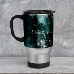 Personalized Luxury Marble Pattern Custom Name  Travel Mug