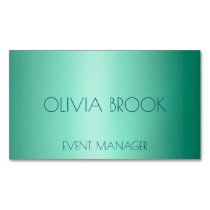 Personalized luxury mint green metallic foil 	Magnetic business card